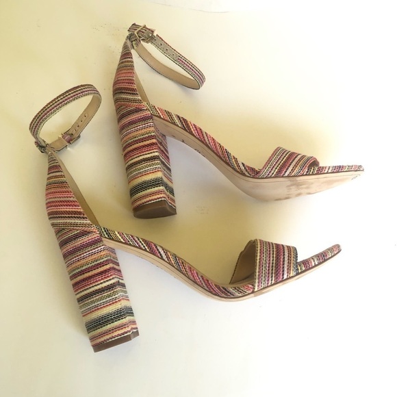 Sam Edelman Womens Yaro Striped Ankle Strap Block Heel Sandals Size 8.5 - Picture 6 of 15